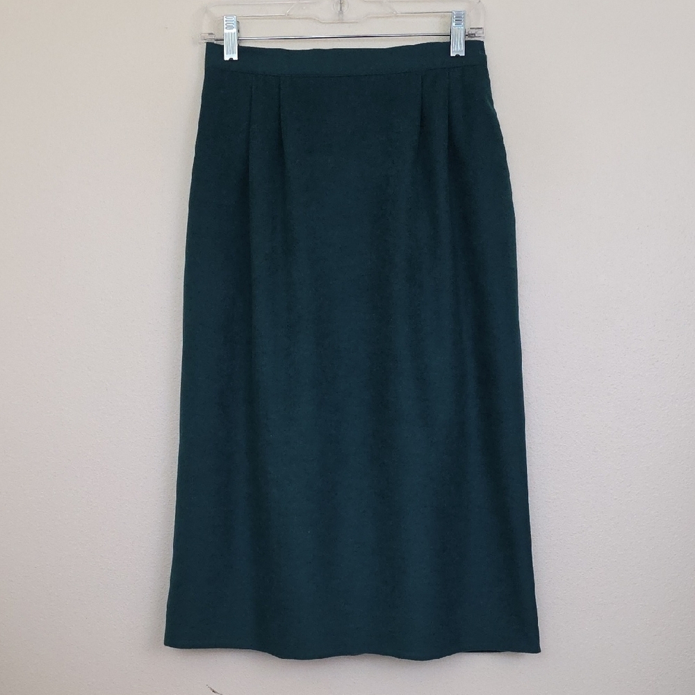 Vintage Green Pencil Midi Skirt By Barclay Square (Read Fits Like S or M ) 14M